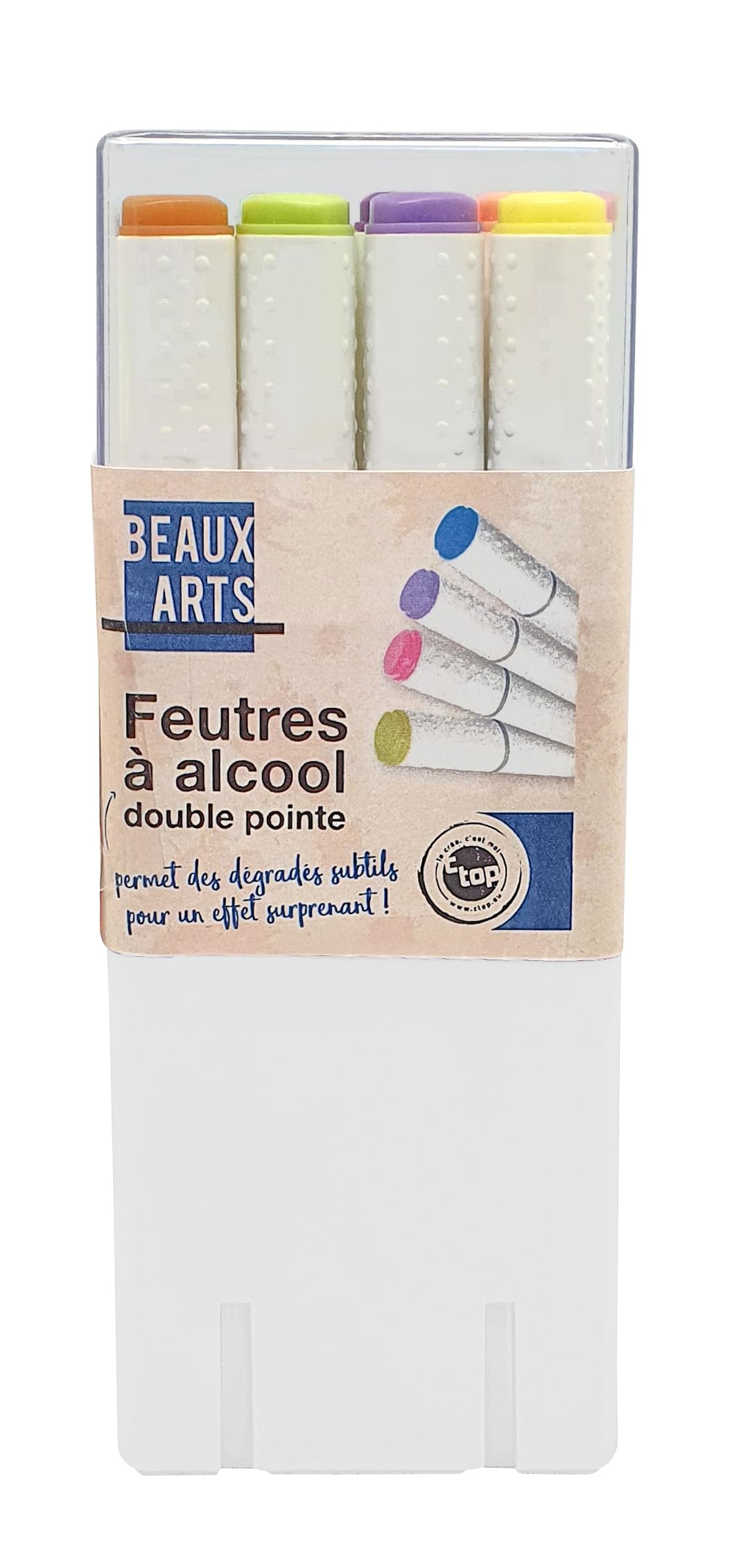 MÉGACRÉA Feutres à alcool Double pointe couleurs pastel 12