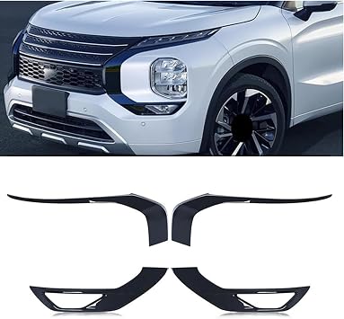 Front Bumper Upper Trim Molding Strip Grille Grill Replacement Fit for Mitsubishi Outlander 2022 2023 2024 2025 Only Glossy BlackDoesnt fit for Outlander Sport