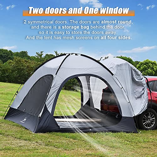 TOMOUNT SUV Tent Family Camp Car Tent, 300 x 300 x 210 cm, Universal 4 Person Vehicle with Waterproof Rainfly, Suitable Family Camping Traveling Outdoor Activities - Image 4