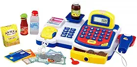 Caixa Registradora com Luz Som e Acessórios 24 Peças Azul, DM Toys