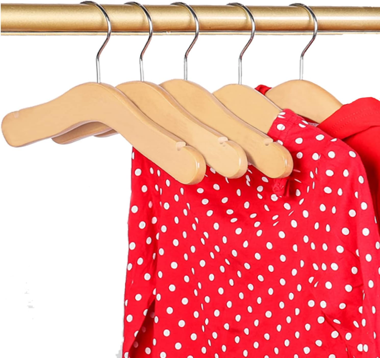 HANGERWORLD Newborn Hangers for Baby Clothes Pack of 6, Size 9.8inch, Wooden