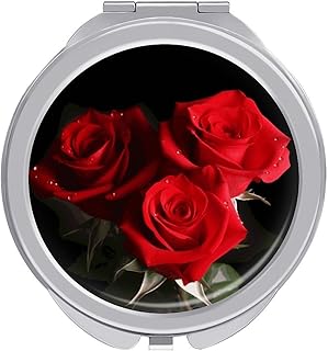 Red Roses Compact Mirror Makeup Mirror Hand M...
