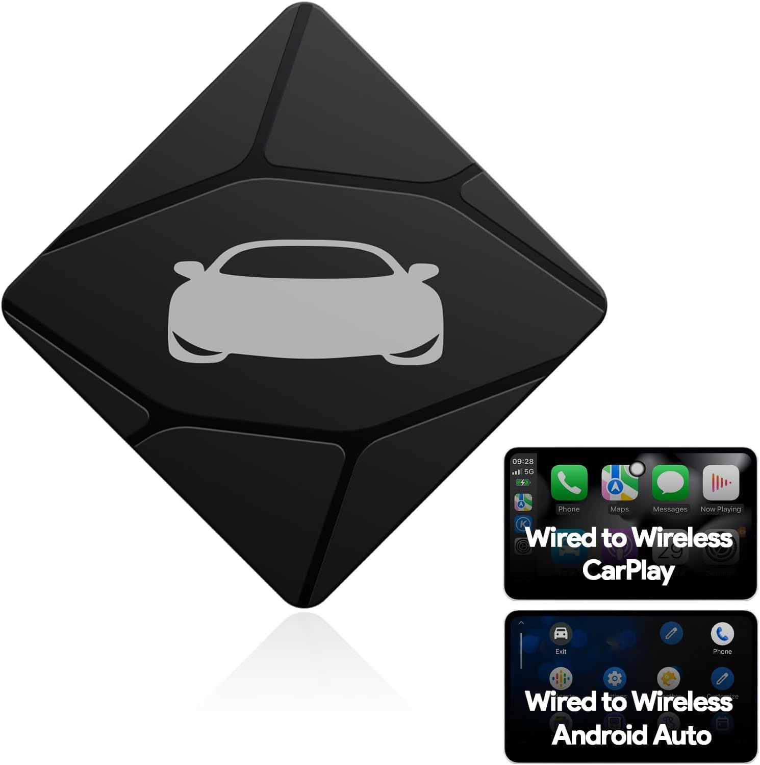 HESHS Wireless CarPlay Adapter, CarPlay Wireless Dongle, Plug & Play, DualBand WiFi