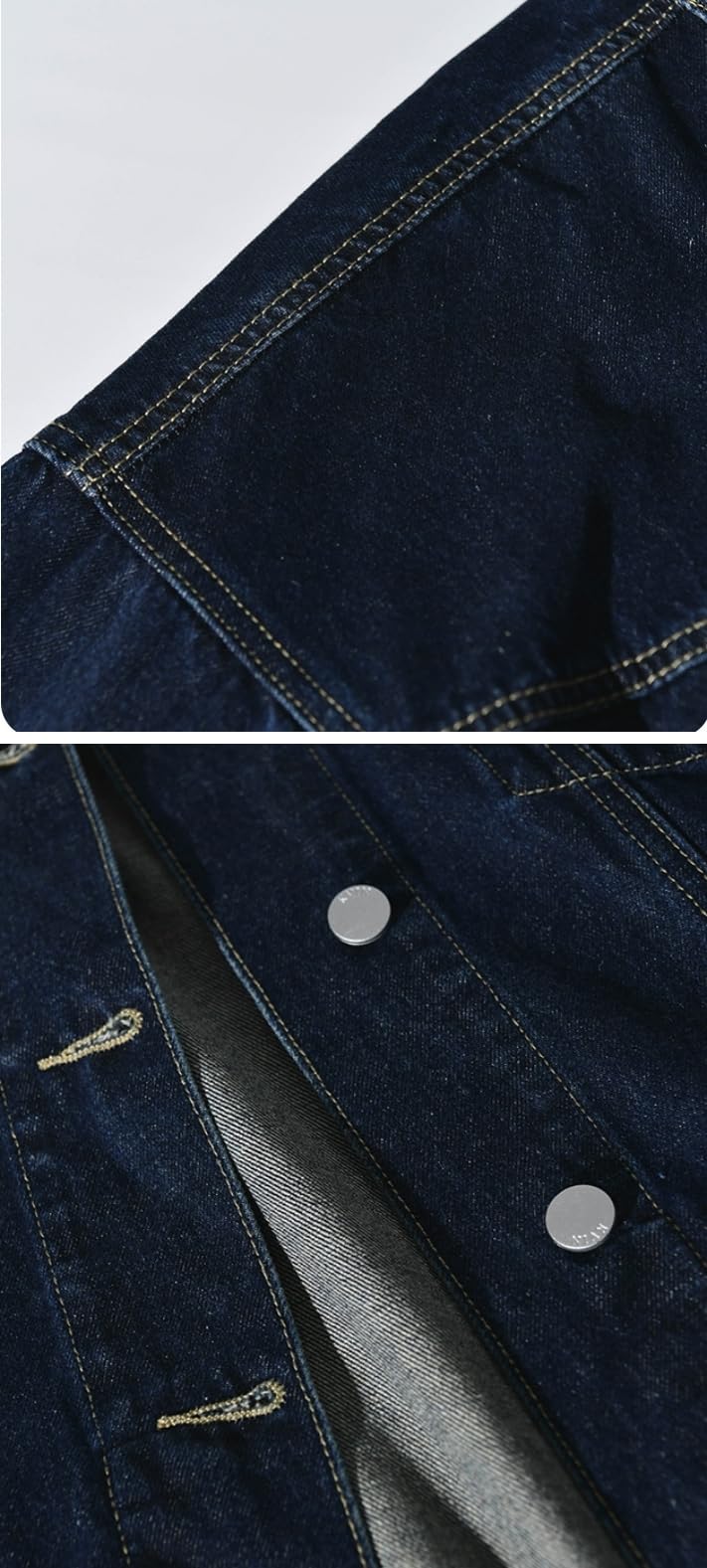 Chaqueta para Mujer,Chaqueta Vaquera Informal de Manga Larga con Solapa Elástica para Mujer, Chaqueta Vaquera Estilo Boyfriend, Ligera, con Botones, Abrigo Midi, Corte Holgado, Prendas de