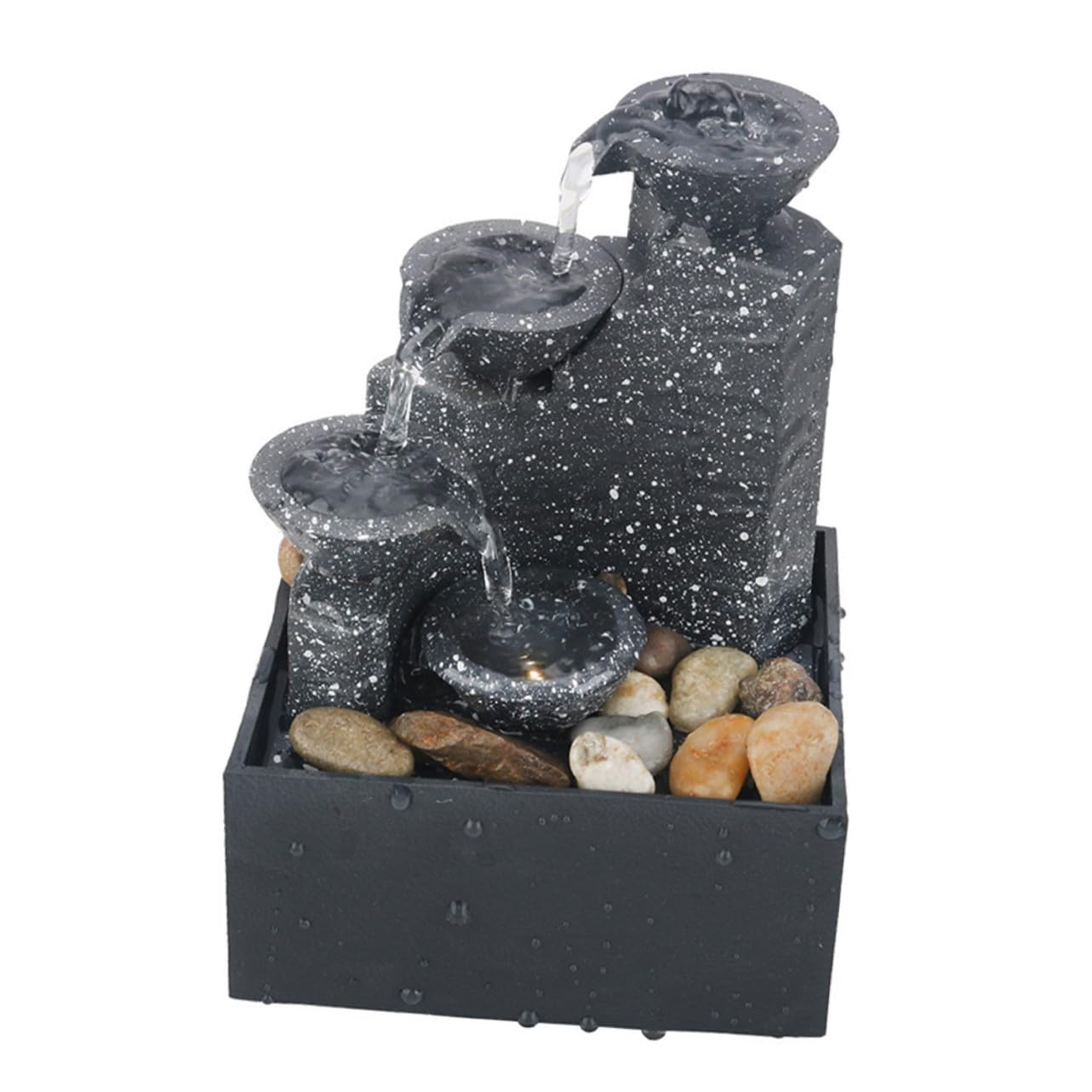 Fontaine cascade artificielle miniature sans fil pour intérieur