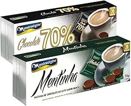 40 Pastilhas de Chocolate, Menta e 70% Cacau, Montevérgine