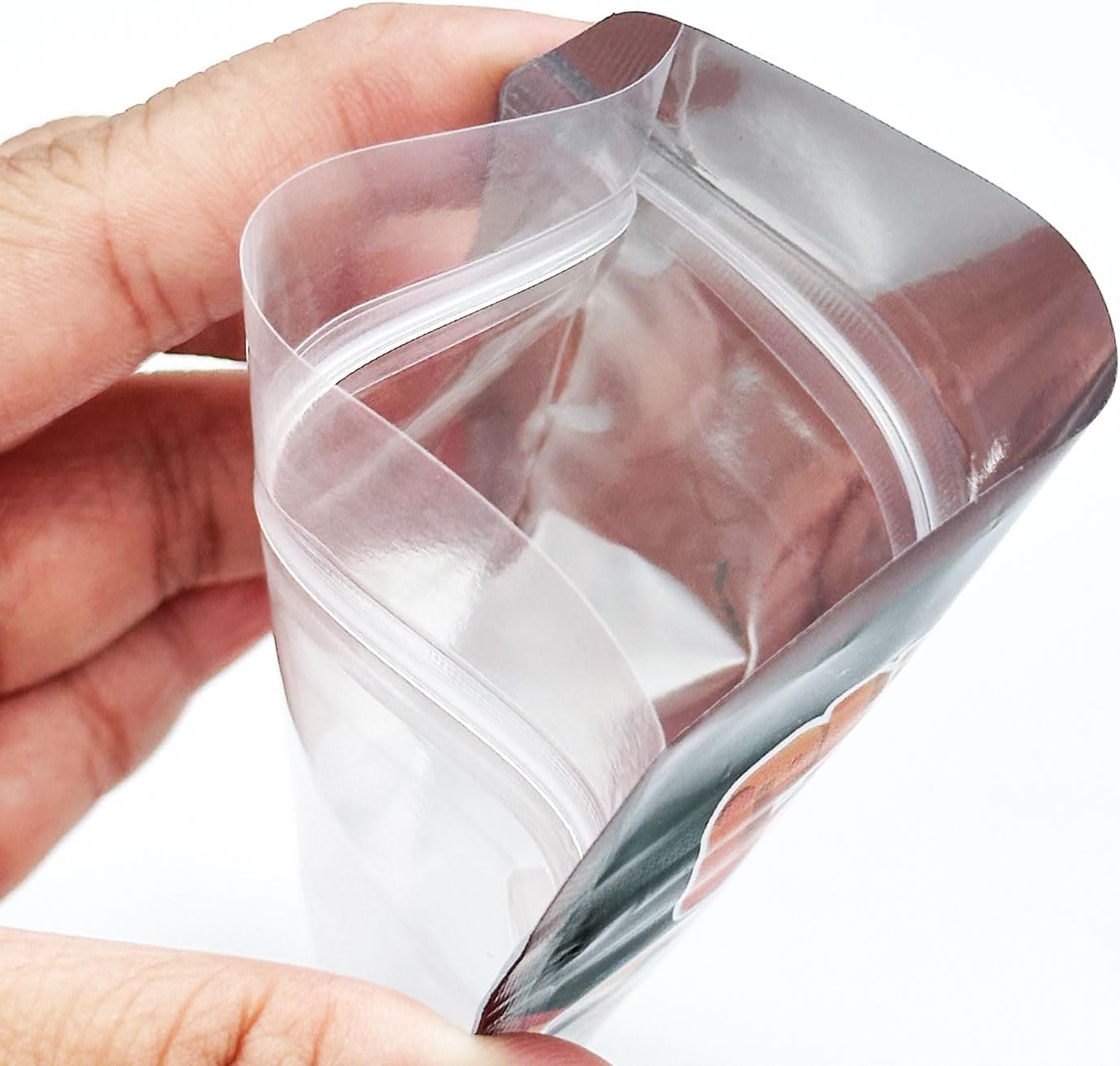 100pcs Double Sided Self Sealing Bag 10*12.5cm | High Transparency Visible | Clear Front Panel; Leak-Resistant Ziplock; Durable Plastic; Ideal for Snacks, Jewelry & Small Parts; Mixed Patterns