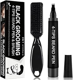 1 Piezas Beard Pen Filler, 1 Piezas cepillo barba Para hombre, Lápiz De Relleno, Natural Looking Barber Pencil Mustache Kit for Men, Moustache, Eyebrows, Regalos para hombres (black)