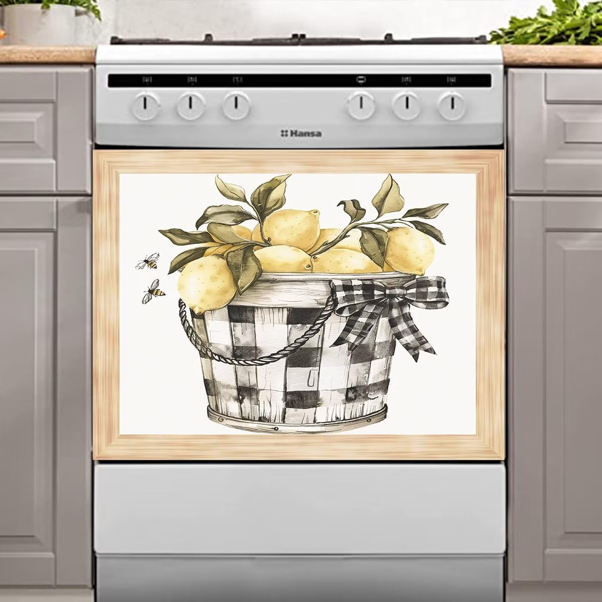 Lemon and Bee Kitchen Dishwasher Magnet Cover Sticker,Farmhouse Magnetic Dishwasher Panel Decal,Refrigerator Door Magnet Stickers 23x17inch