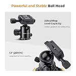 K&F CONCEPT Tripod with Phone Mount and Remote, 72''/184cm Camera Tripod Monopod with 360 Panorama Ball Head Quick Release Plate for DSLR Camera, Camcorder, iPhone,Max Load 22lbs/10kg