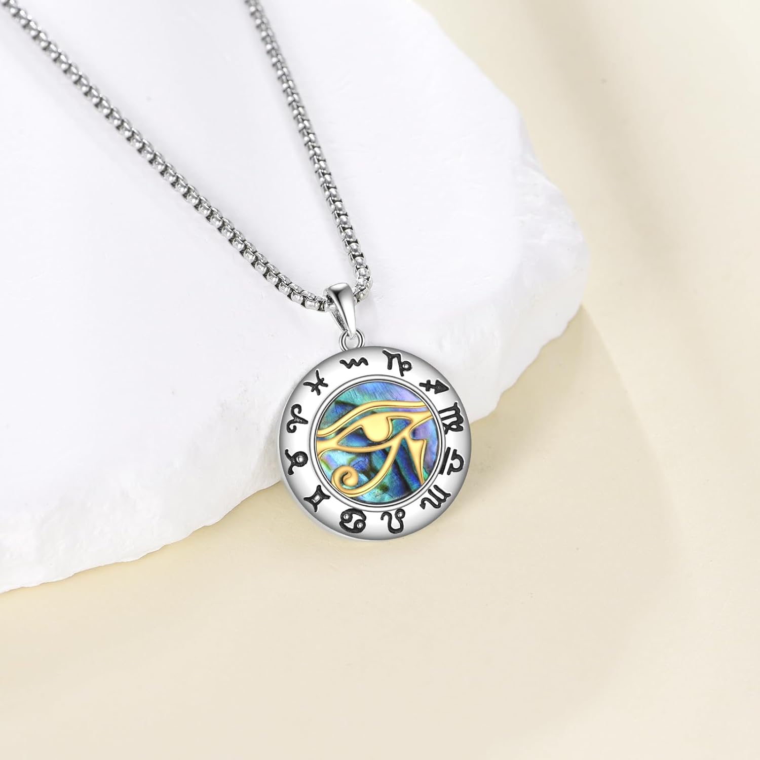 Eye of Horus Necklace Sterling Silver Evil Eye Pendant Egyptian Jewelry Gifts for Women Men - Image 5