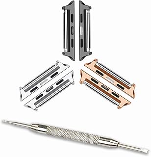 OMECKY [Spring Bar] Connectors Compatible with Apple Watch Band Adapter, Three Colors (3 Pack)