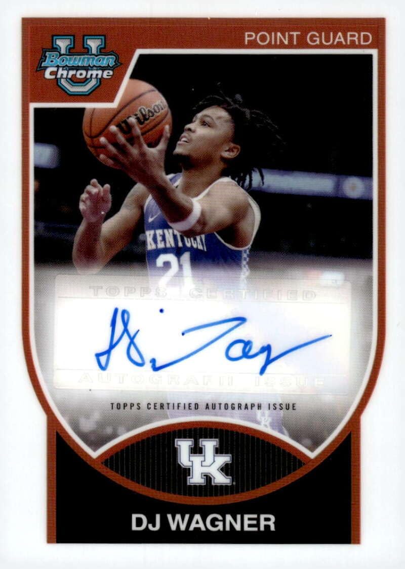 DJ WAGNER RC AUTO 2023-24 Bowman U /99 Chrome 2007-08 Autograph Refractor #07BA-DW Pre-Rookie NM+-MT Basketball