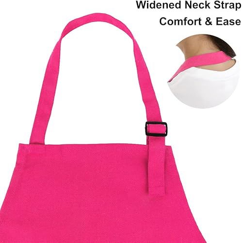 Miniatura 3 de TOPTIE Delantales para niños con bolsillo y correa ajustable, delantal para cocinar, hornear, pintar