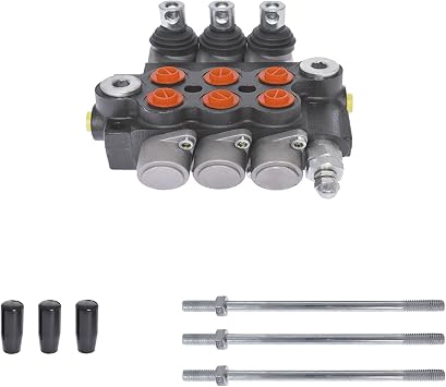 3 Spool Hydraulic Control Valve Double Acting Control Monoblock Valve for Tractor Loader, 13GPM 3600 PSI SAE Ports