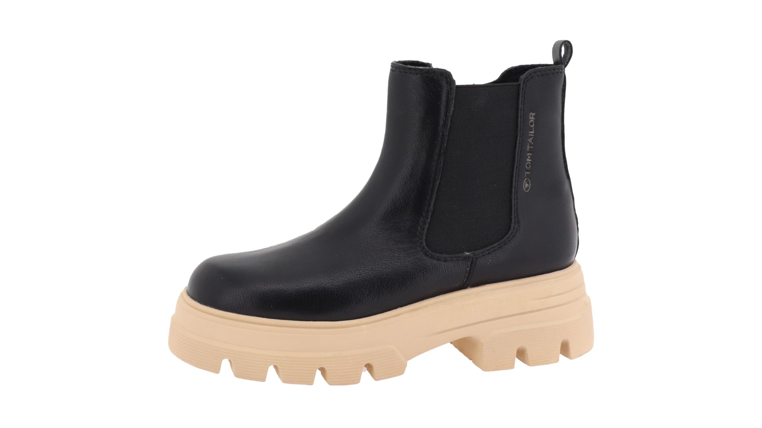 TOM TAILOR Women's 6390870006 Ankle Boots, Black/beige, 4.5 UK