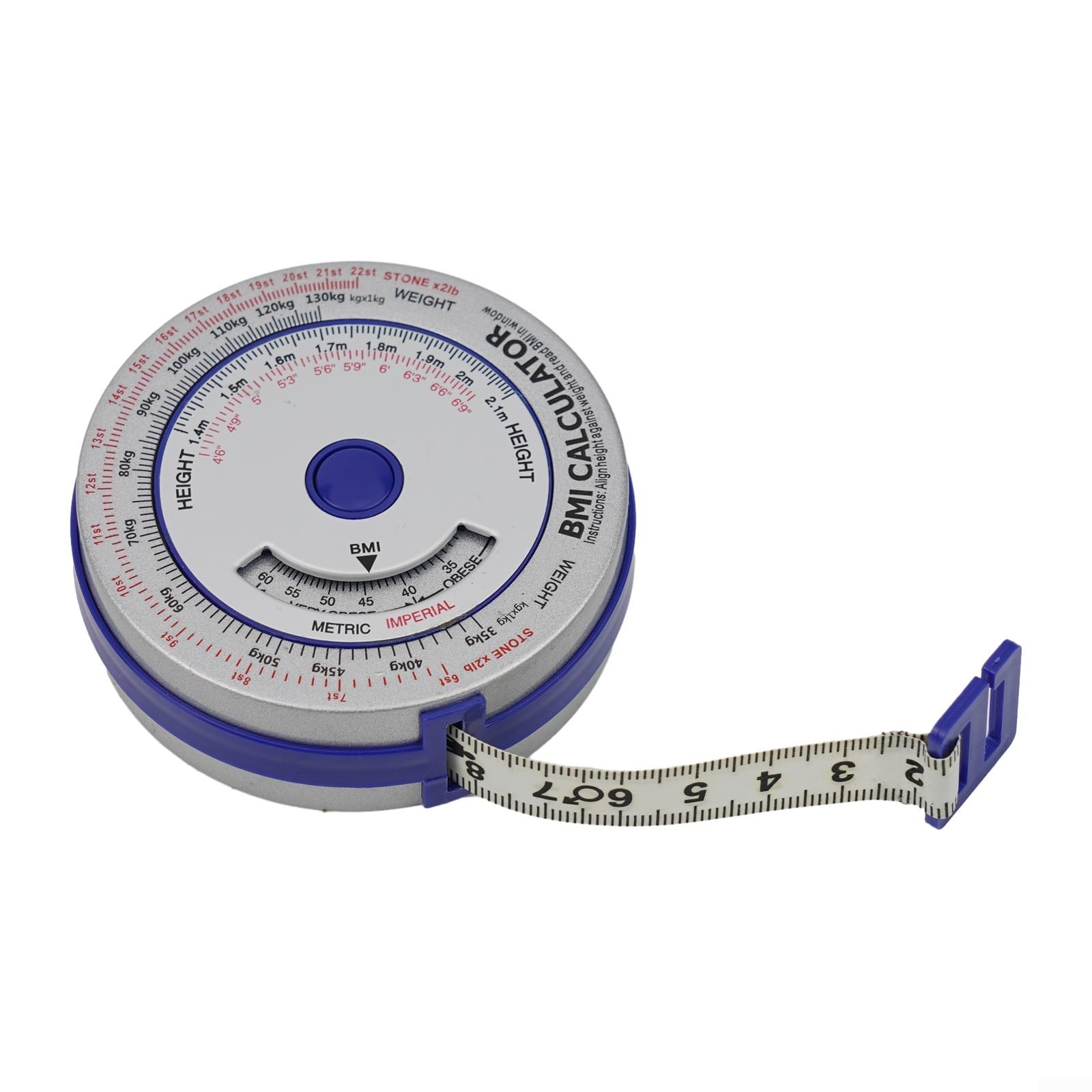 Suwmiarka do pomiaru tkanki tłuszczowej z kalkulatorem BMI do precyzyjnej analizy ciała w domu, na siłowni, dieta, 150 cm (3 szt., niebieska)