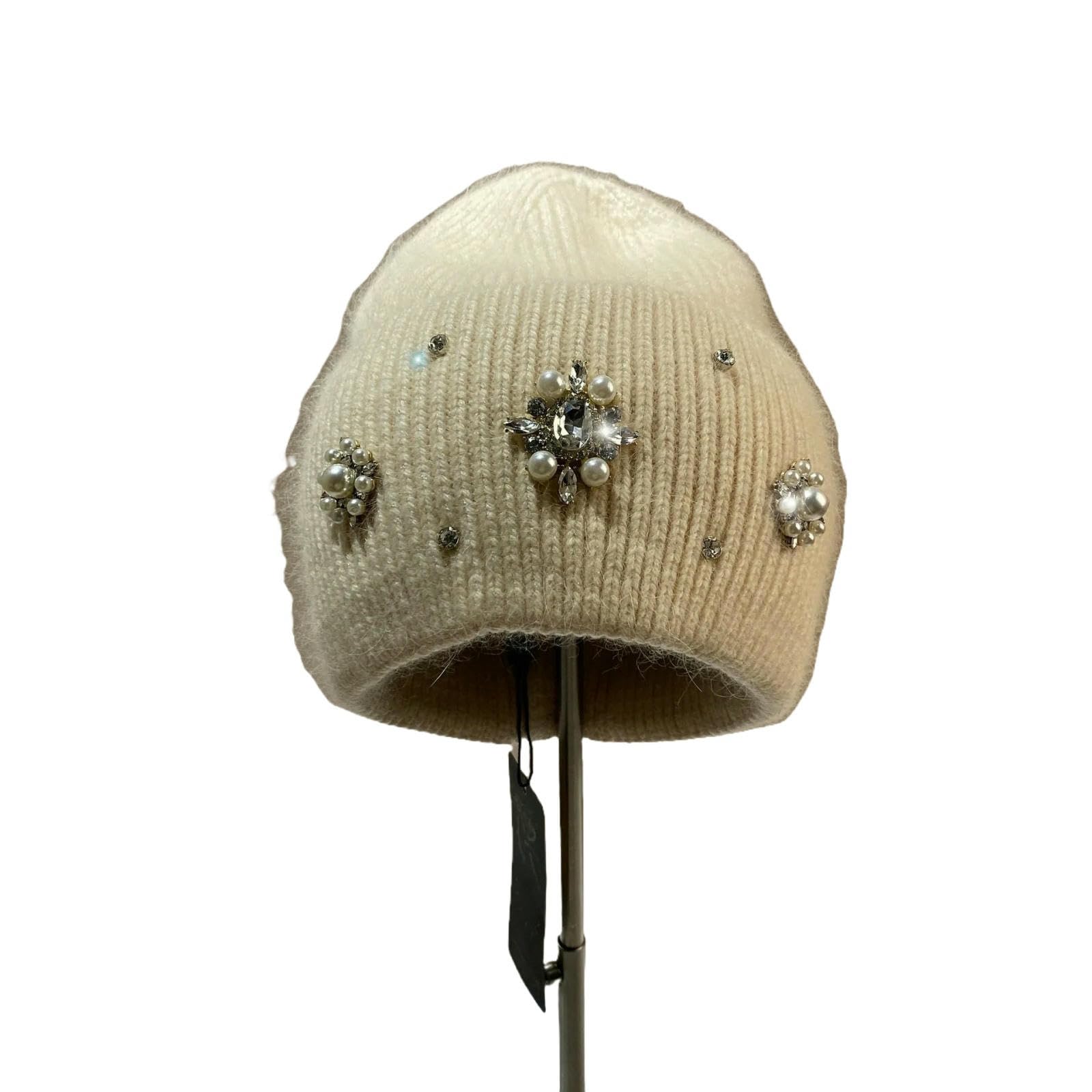 Bonnet contre le froid aux oreilles en laine et fourrure de lapin pour femme