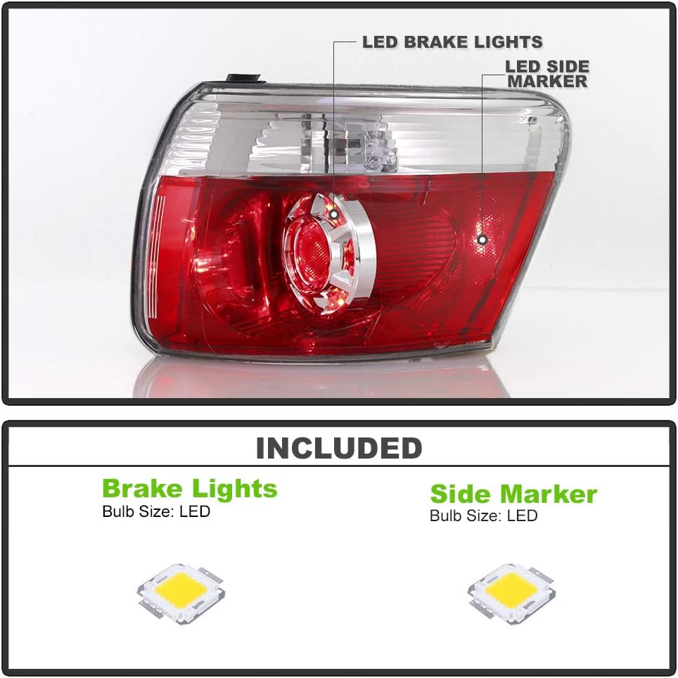 ACANII - For 2007-2012 GMC Acadia Factory Style Outer Body Mounted Tail LIghts Brake Lamps Assembly Pair Set Left+Right
