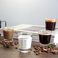 Vista 2 de Vasos de chupito, vaso medidor, base pesada, copa de vino, vaso de chupito de espresso, 26 mediciones incrementales, 1 oz, 6 cucharaditas, 2