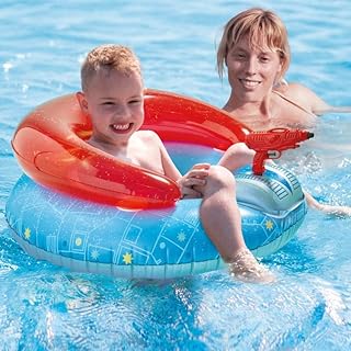 Kids Inflatable Water Shooter Chair, Inflatable Infant Swimming Float with gun, Inflatable Swimming Pool Chair, Swimming Float Inflatable for Infants age 3+ years
