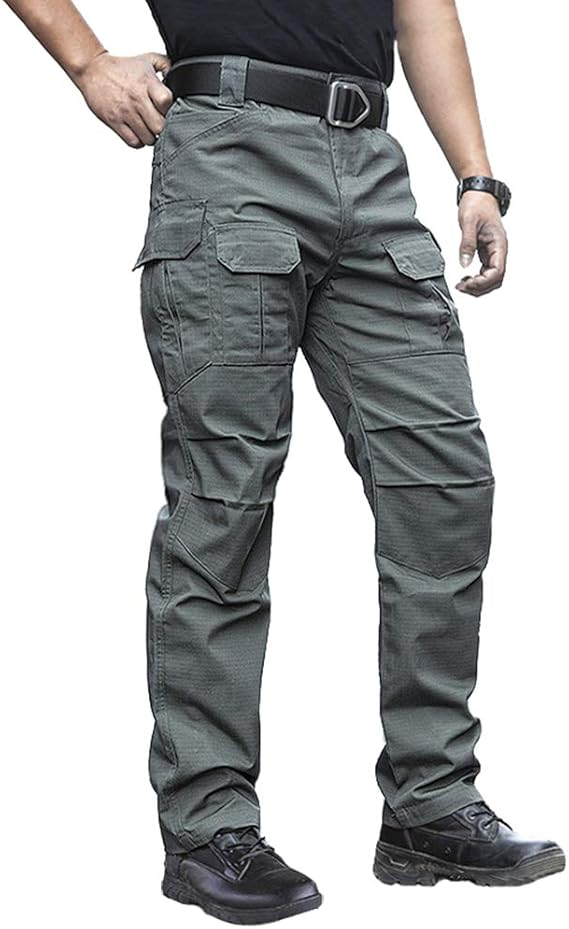 NAVEKULL Men's outdoor tactical pants rip-stop lightweight waterproof combat cargo work hiking pants