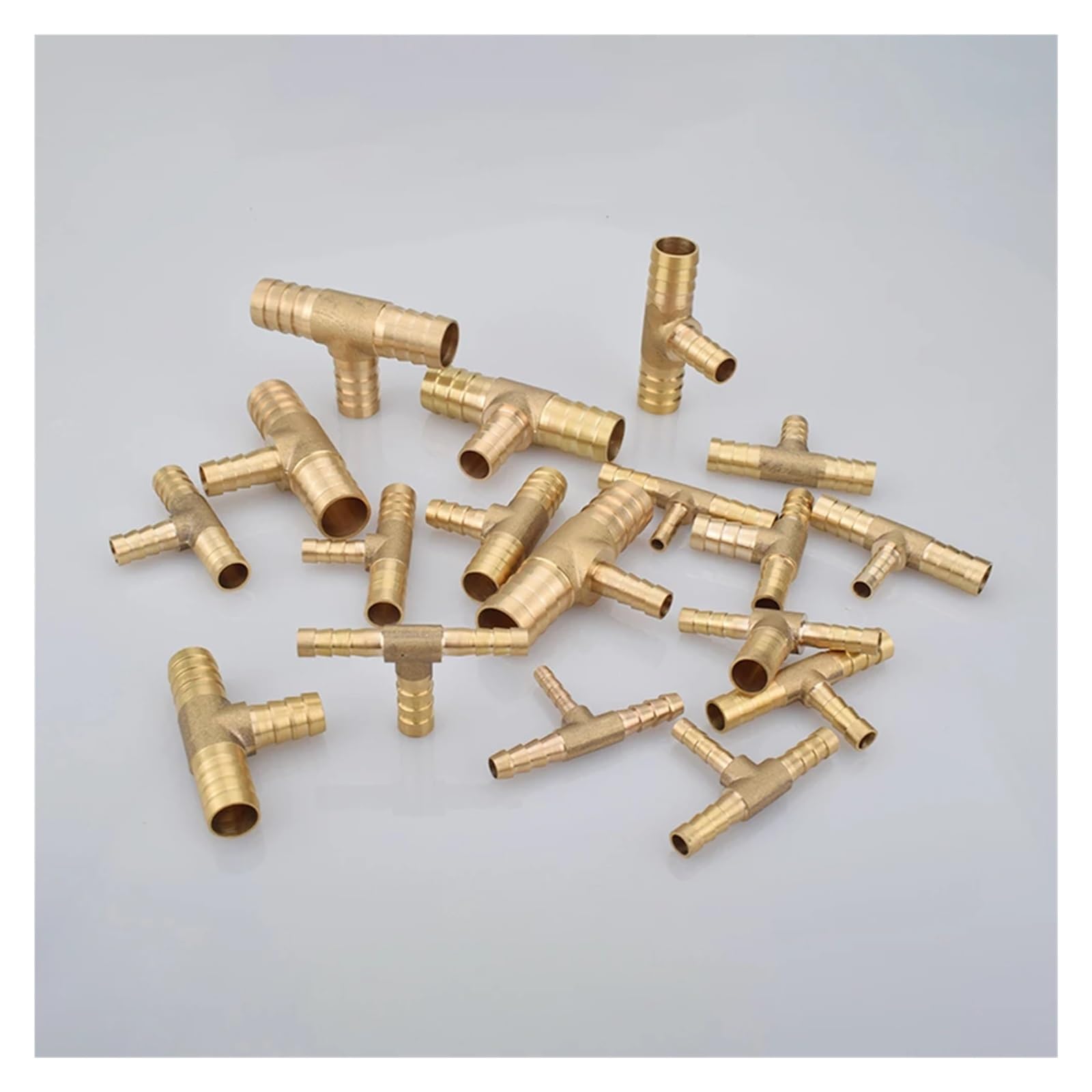 Revive Furniture 4 5 6 8 10 12 14 16 19 mm Równy redukcyjny wąż trójnikowy 3-drożny mosiężny łącznik rurowy łącznik rozdzielający adapter woda gaz olej(19-19-19MM_5 PCS)