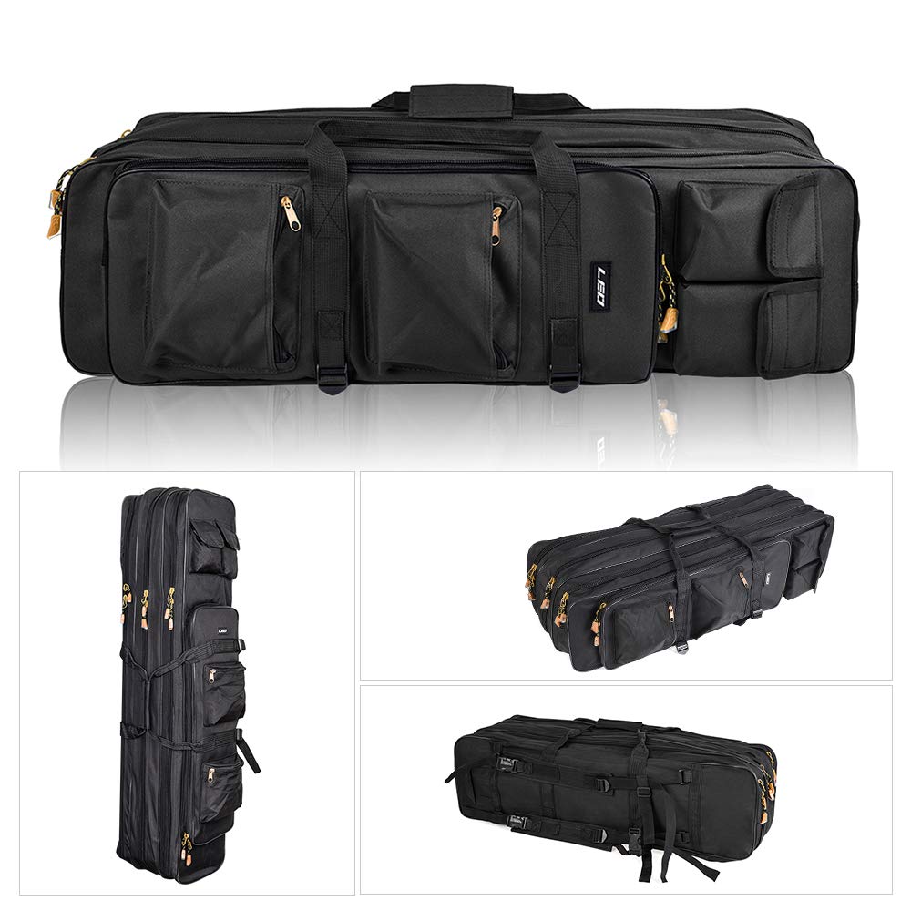 Outdoor 3 Schicht Angeln Tasche Rucksack 80 cm / 100 cm Angelrute Reel Tragetasche Angelrute Tackle Tasche Tragetasche Reisetasche,angeltasche mit Schultergurt