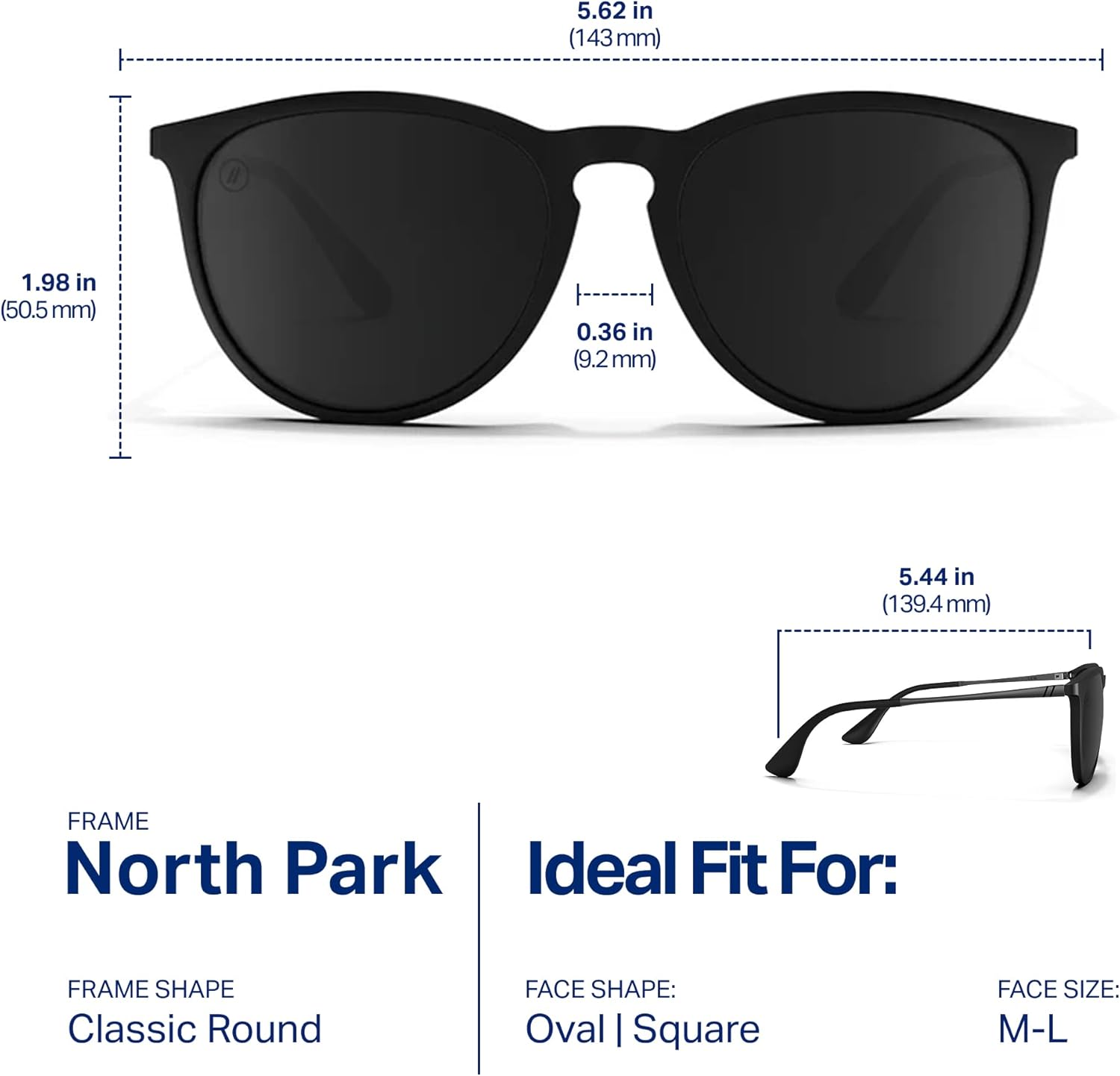 Blenders Eyewear North Park – Polarized Sunglasses – Classic Shape, Mixed Metal Frame – 100% UV Protection – For Men & Women