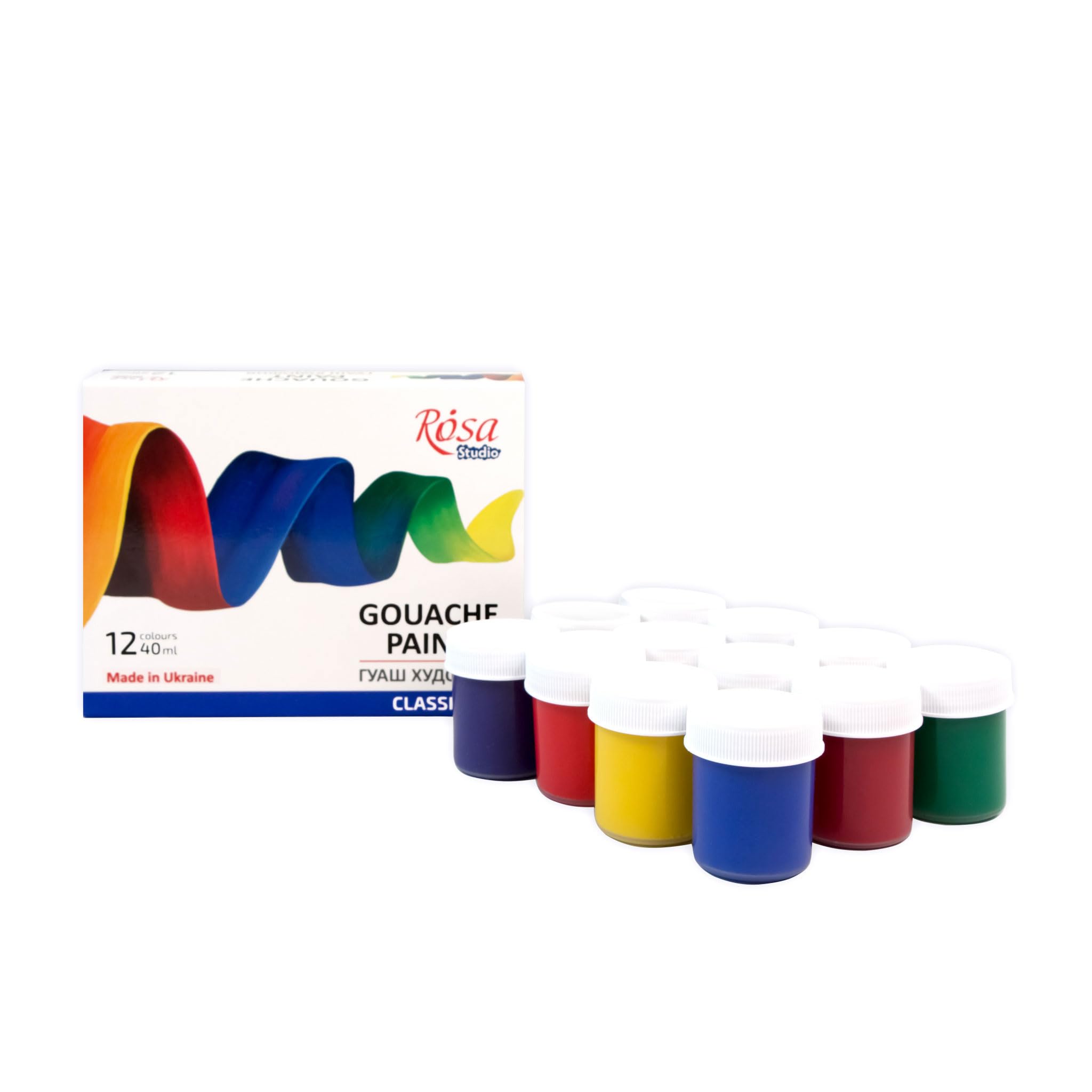 Gouache Rosa Studio coffret peinture professionnelle 12 tubes de 40ml