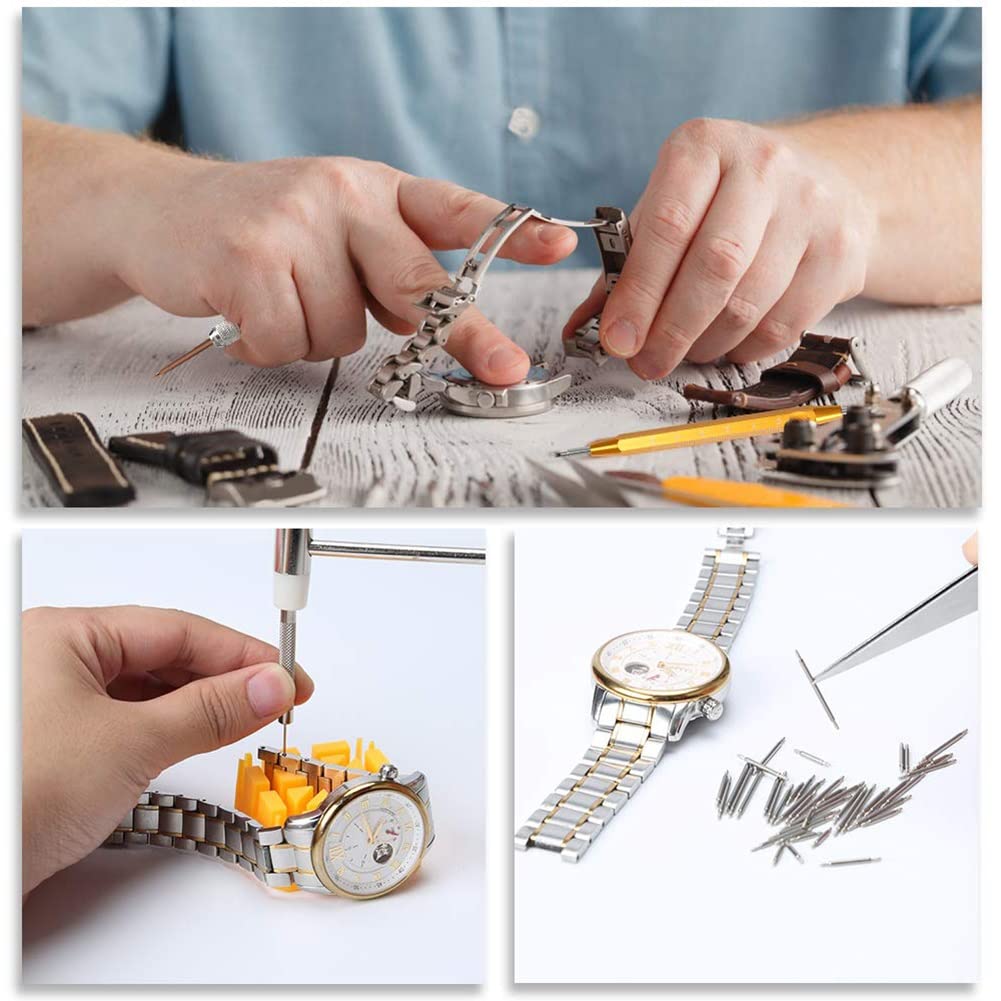 212pcs Kit di Attrezzi per la Riparazione dell'apri dell'orologio Leva dell'orologio Coltello Cacciavite Set di martelli per orologiaio Accessori per Cinturino per orologiaio