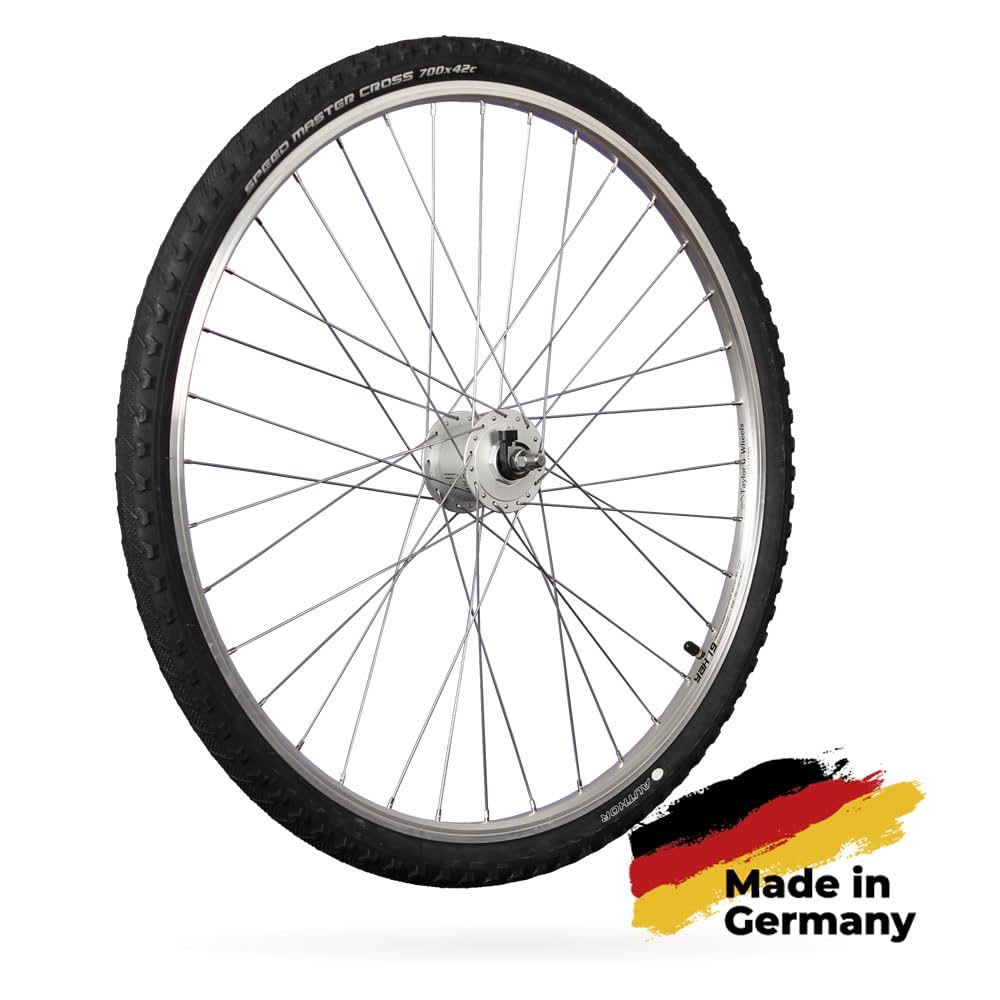 28 Zoll Vorderrad Hohlkammerfelge Shimano DH-C3000 Nabendynamo und montierter Bereifung
