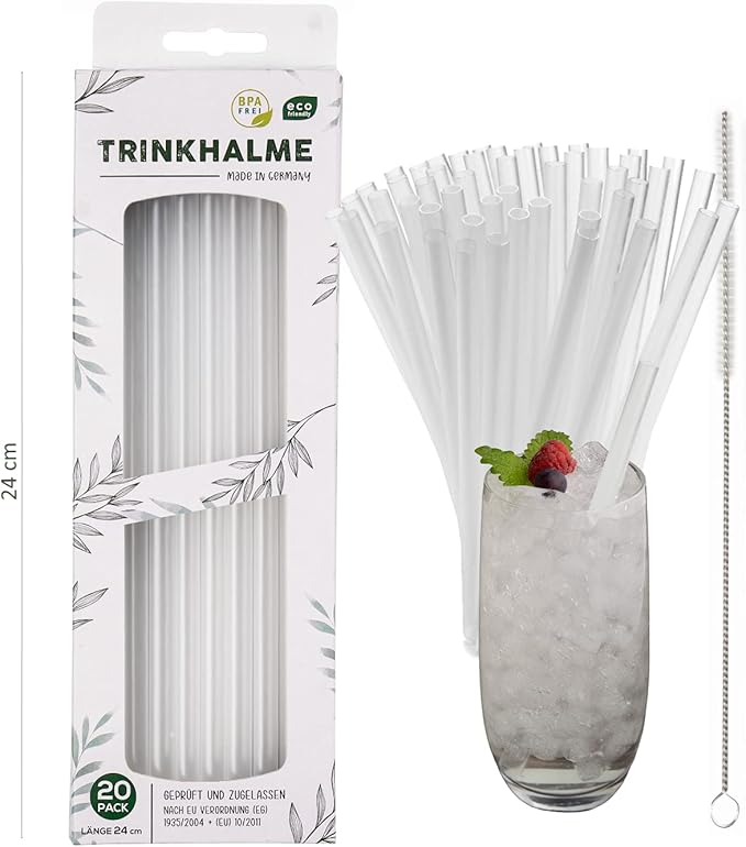 Tasty Glas-Trinkhalme 4er Set - Wiederverwendbar & Spülmaschinenfest In Bunten Farben