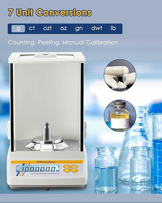 Balanza Analítica 220g/0.1mg de Laboratorio 110v Hanchen miniatura 6