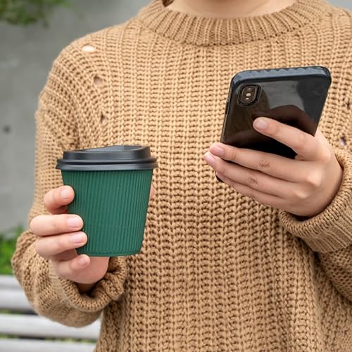 Vista 442 de Vasos de café de papel aislado de pared corrugada, 8 oz, Anaranjado