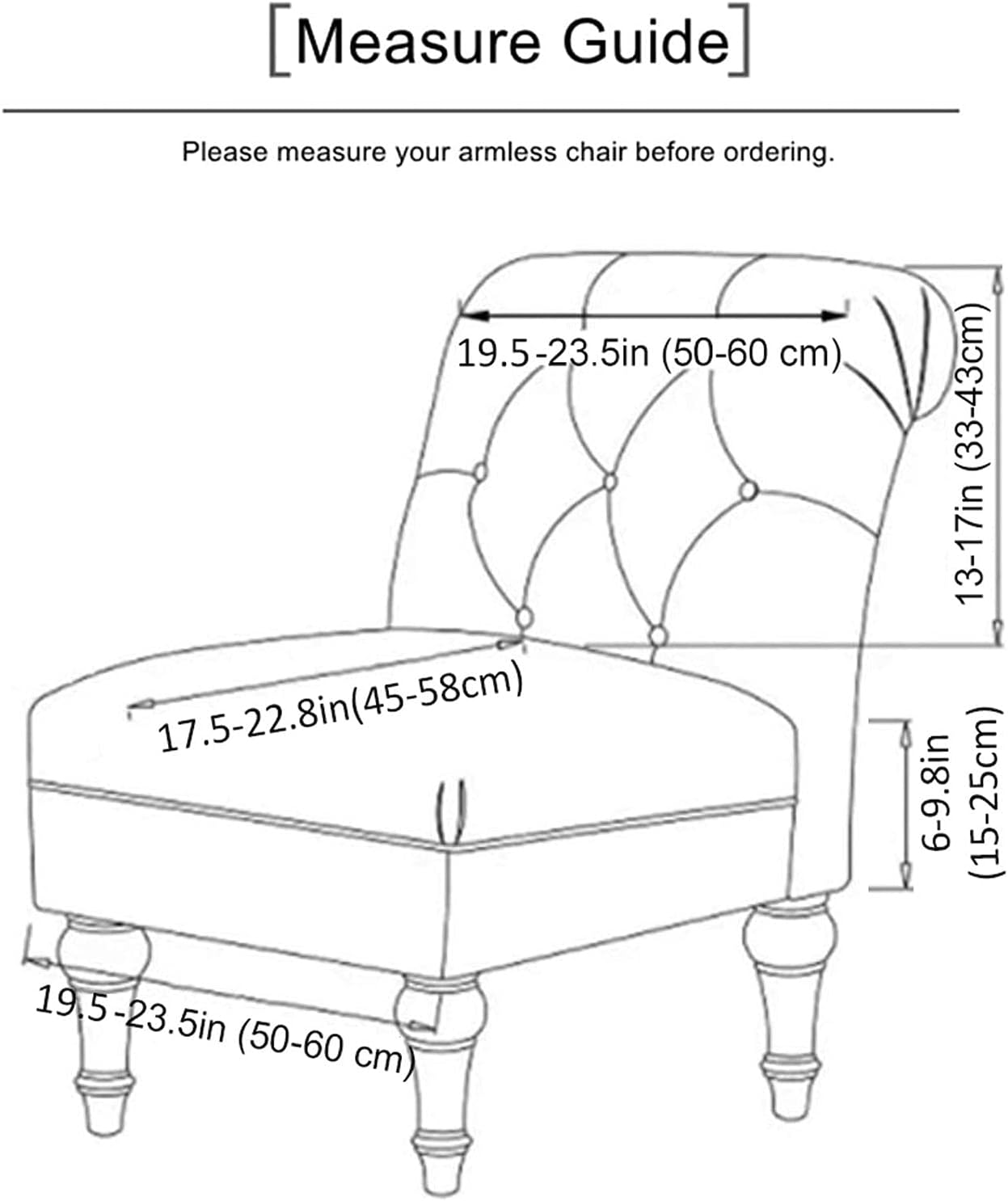 Stretch Armless Chair Slipcovers, Accent Chair Covers Printed Furniture Protector Covers Soft Spandex Armless Accent Chair Slipcovers Machine Washable for Living Room-B-Set of 2