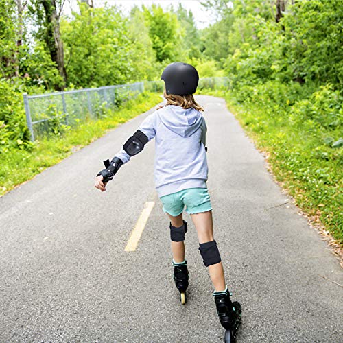 Tomshin Conjunto de capacetes e almofadas para bicicletas 7 em 1 crianças / adultos Capacete Joelhei