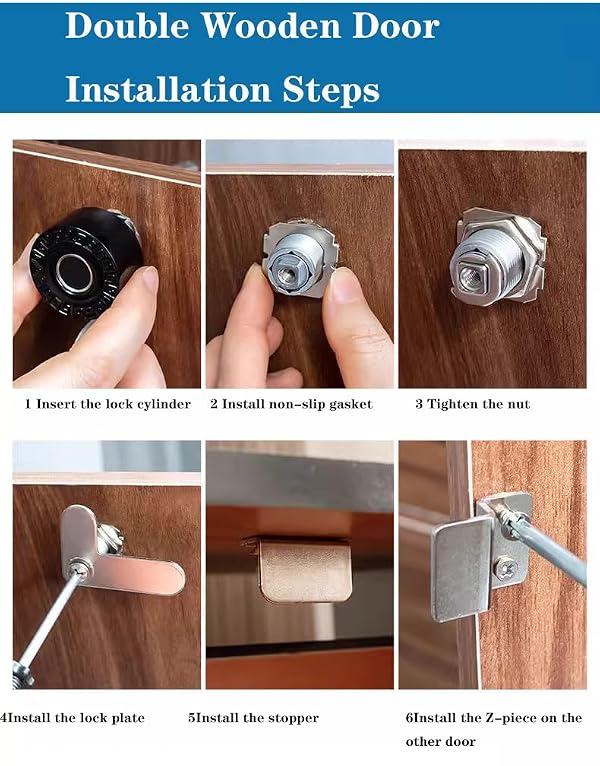 Fingerprint Cabinet Lock Electronic Mechanical Keyless Drawer Latch Cabinet Mailbox File Sauna Drawer Lockers DIY Wooden &Steel (2) by Lelukee - Used condition - Image 4