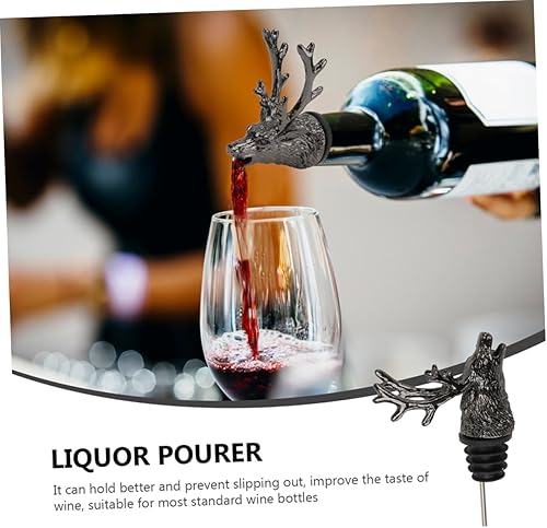 Miniatura 4 de Guía de vino de cabeza de ciervo, vertedor de botella de aceite de oliva, vertedor de boquilla de vertido, boquilla para adornar cócteles, vertedor