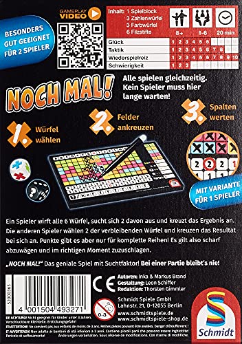 Schmidt Spiele 49327 Noch mal, Würfelspiel aus der Serie Klein & Fein, ab 8 Jahren