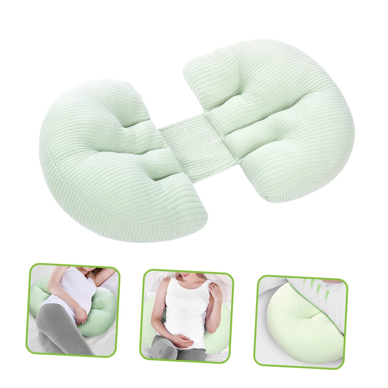 KICHOUSE Multifunctional Shaped Maternity Pillow for Pregnant Women Abdominal and Waist Support Comfortable Side Sleeping Pillow for Pregnancy and Postpartum Relief