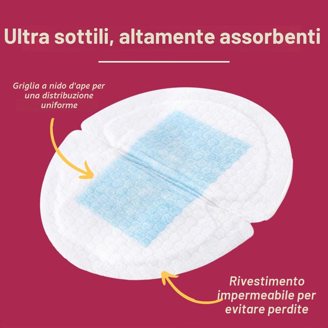 NatureBond Ultrasottili Coppette Assorbilatte Monouso, 120 pezzi, Ultrasottili e Altamente Assorbenti, Leggero, Sagomato e altamente assorbente, Invisibile sotto i vestiti