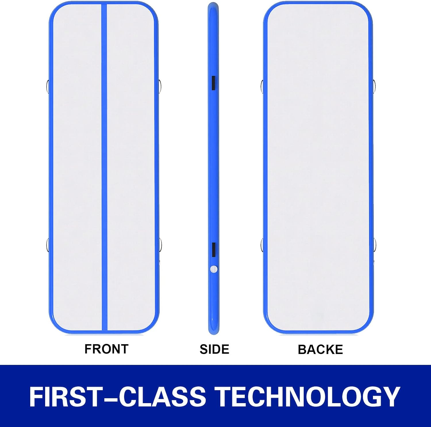 Happybuy 16ft Inflatable Air Gymnastic Mat, 4 inches Thickness Air Tumble Track with Electric Air Pump,Dubrable Material Air Mat for Home Use / Training /Cheerleading / Yoga / Water,Blue : Everything Else