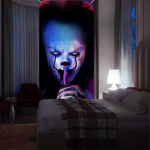 Miniatura 6 de AeapYar Joker Payaso - Cartel de Halloween para decoración de puerta, telón de fondo, truco o trato de película de terror, asesino espeluznante,