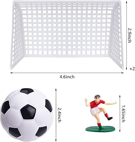 Miniatura 3 de Decoración para tartas de fútbol  18 piezas para balones de fútbol, jugadores, portería y cupcakes para hombres, suministros de fiesta temática
