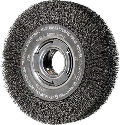 PFERD 81236 Wide Face Crimped Wheel Brush, Carbon Steel Wire, 6