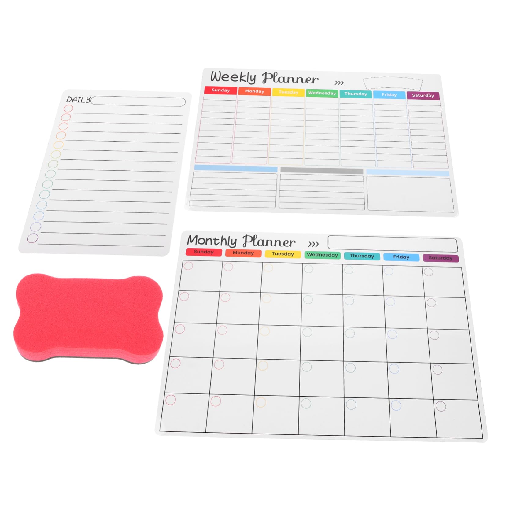 2sets Lavagna Magnetica Cancellabile Per Frigorifero Planner Settimanale e Mensile Organizzatore Di Appunti Lavagna Da Scrivania Facile Da Pulire e Riutilizzabile Con Accessori