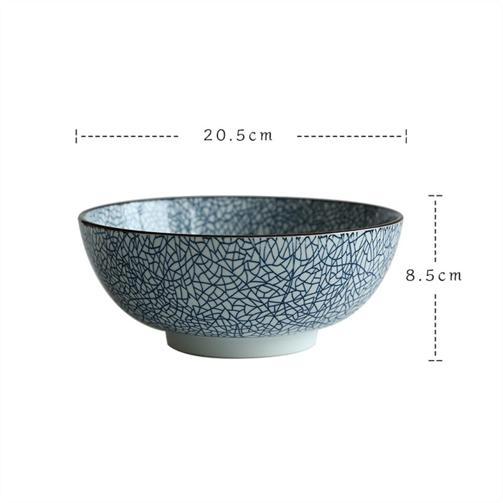 8-calowa ceramiczna miska na makaron w paski Duża miska na zupę Restauracja Zastawa domowa w stylu retro /372(A)