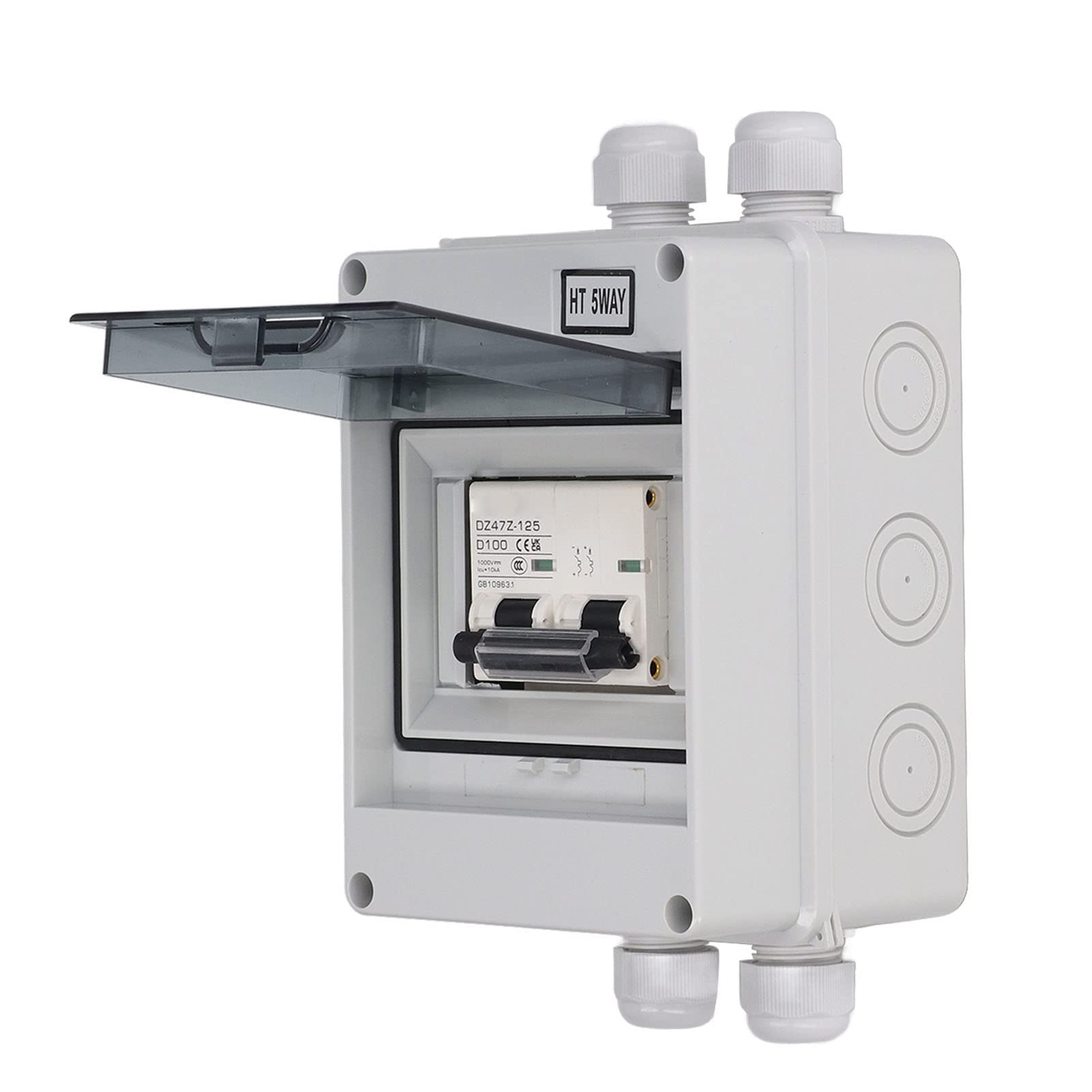 Oumefar DC1000V 100A 10KA IP65 DC Interruttore Automatico Miniaturizzato 2P Sezionatore Solare con Ampio Spazio di Cablaggio per Solare Fotovoltaico Off Grid