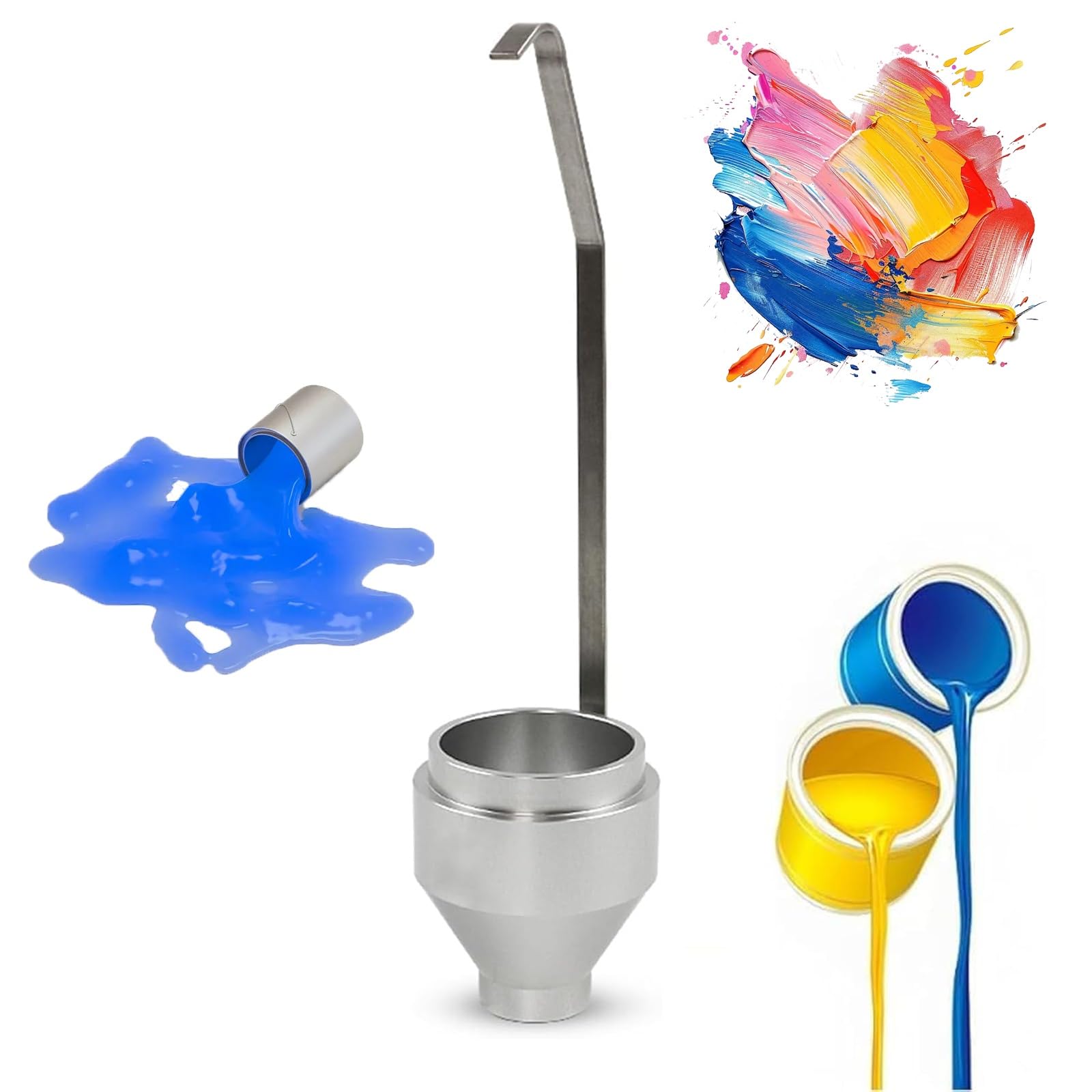 Viscosímetro de inmersión portátil DIN, medidor de viscosidad de pintura portátil, diámetro de boquilla bajo de 4/6 mm, para probar pinturas, aceites, colorantes, salsas y miel.(6mm)
